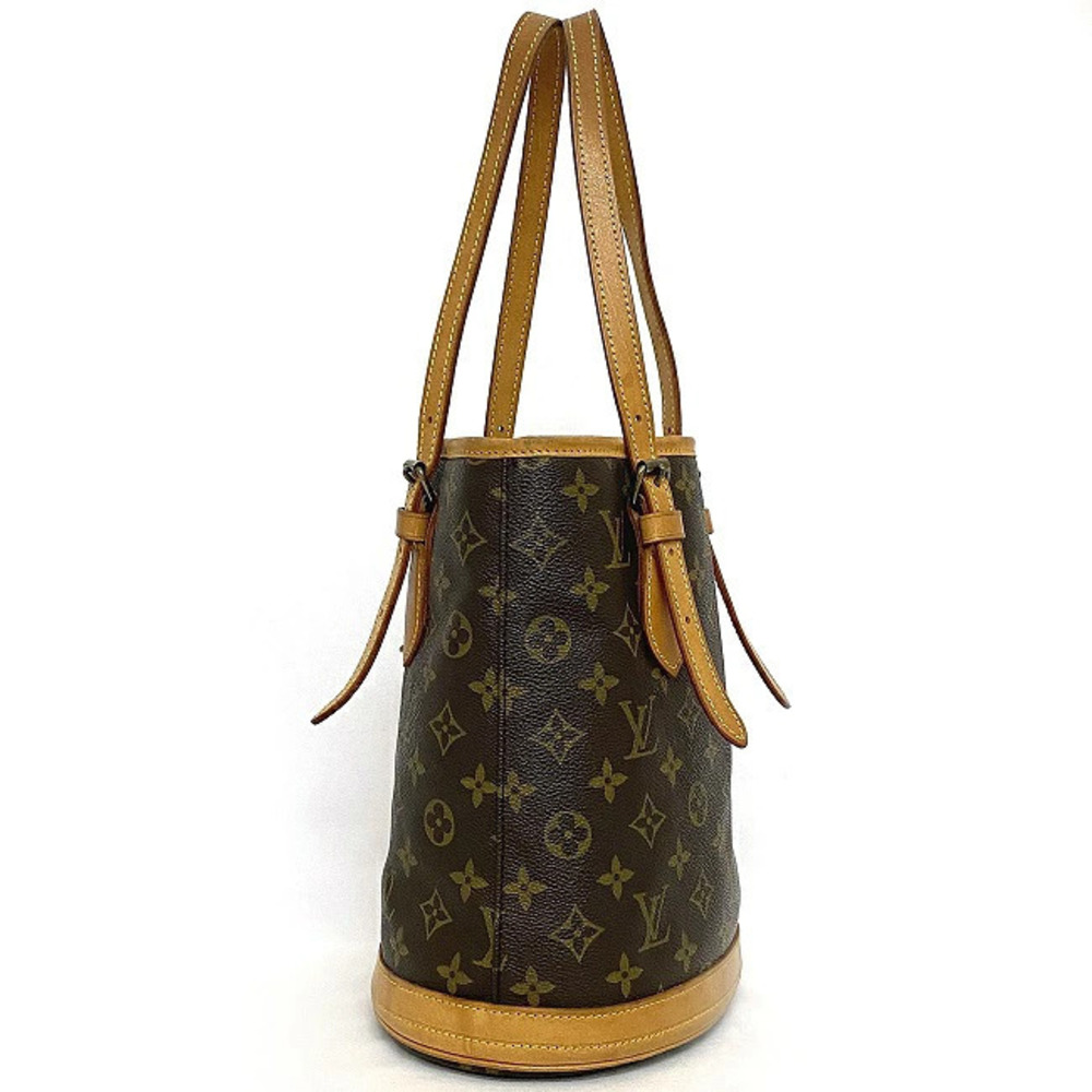 Louis Vuitton Clutch Tote Bag Shoulder Bucket Brown Beige Rare